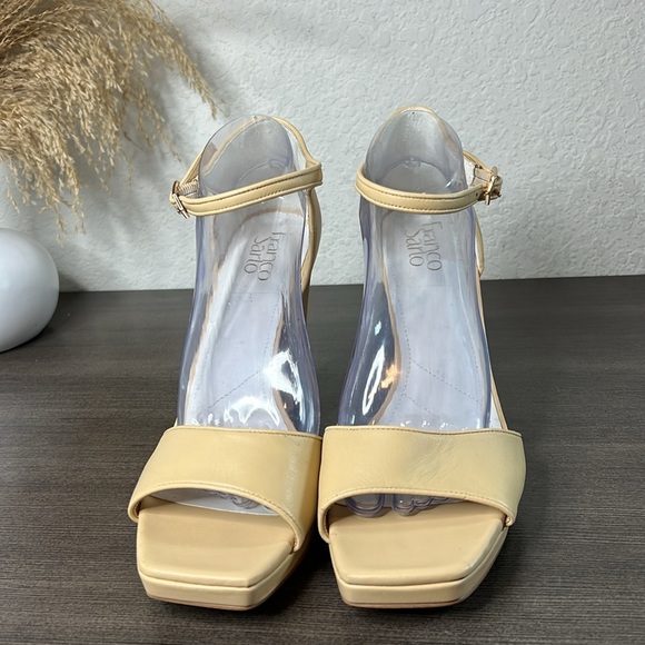 Franco Sarto Women Dima Heeled Sandals Size 11M Beige Leather Ankle Strap - Picture 6 of 15